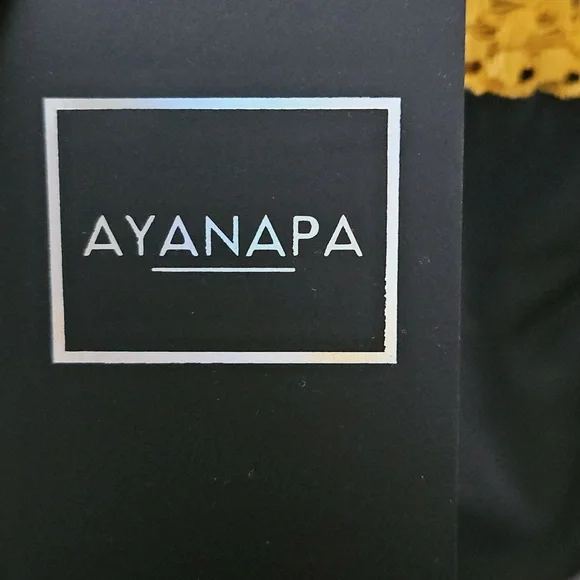 AYANAPA SZ 10 & 12 DRESS YELLOW and Black Lace Dress - Picture 3 of 5